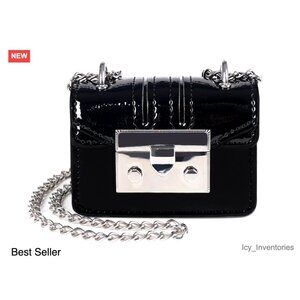 Mini Chain Purse, Small Shiny Handbag, Y2k Evening Party Clutch